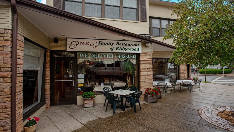 Outside view of restaurant with seating